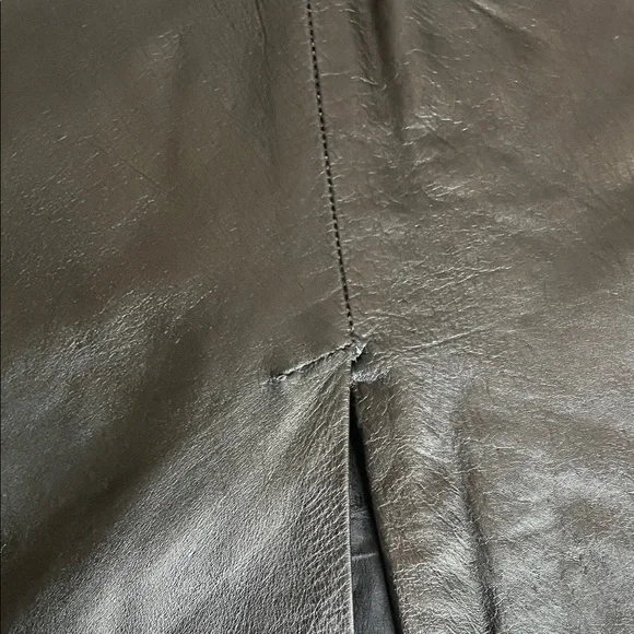 Black Leather Pencil Skirt - Women's Classic - Picture 4 of 6